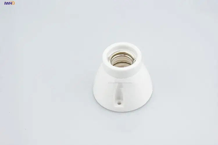 Vintage black glossy ceramic lamp holder socket with white ceramic holder socket fitting and metallic threaded interior