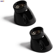 Vintage black glossy ceramic lamp holder socket designed for bedroom table light holder socket fitting