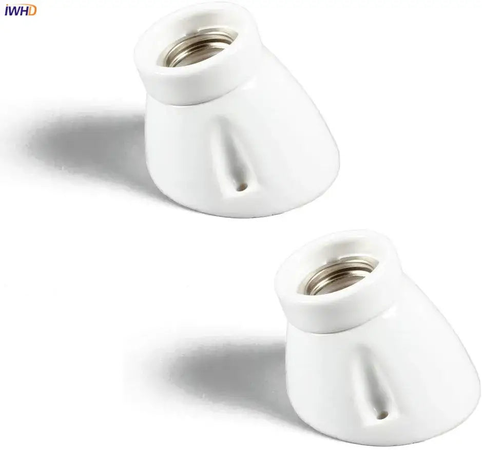 White ceramic lamp holder socket with metallic threaded interior for vintage black ceramic bedroom table lamp holder fitting