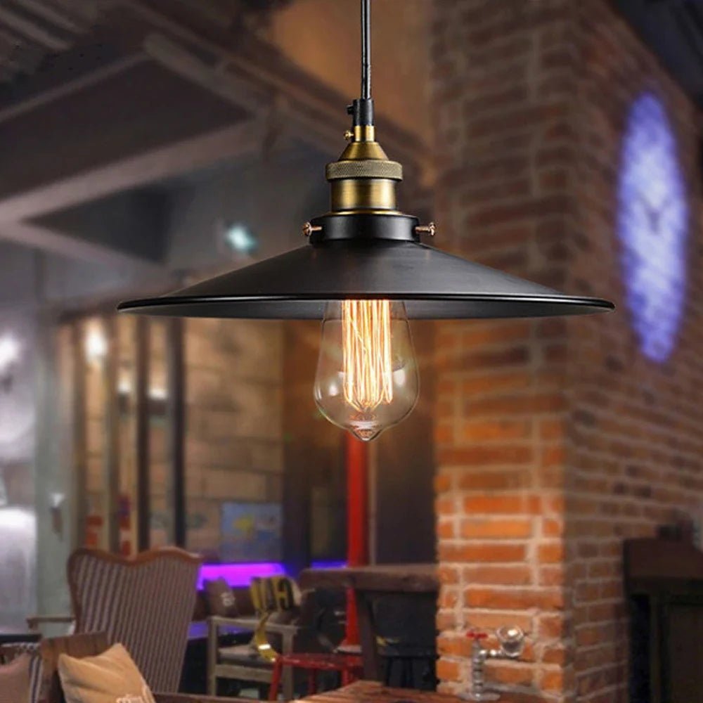 Vintage Black Iron Umbrella Pendant Light - Decorbites