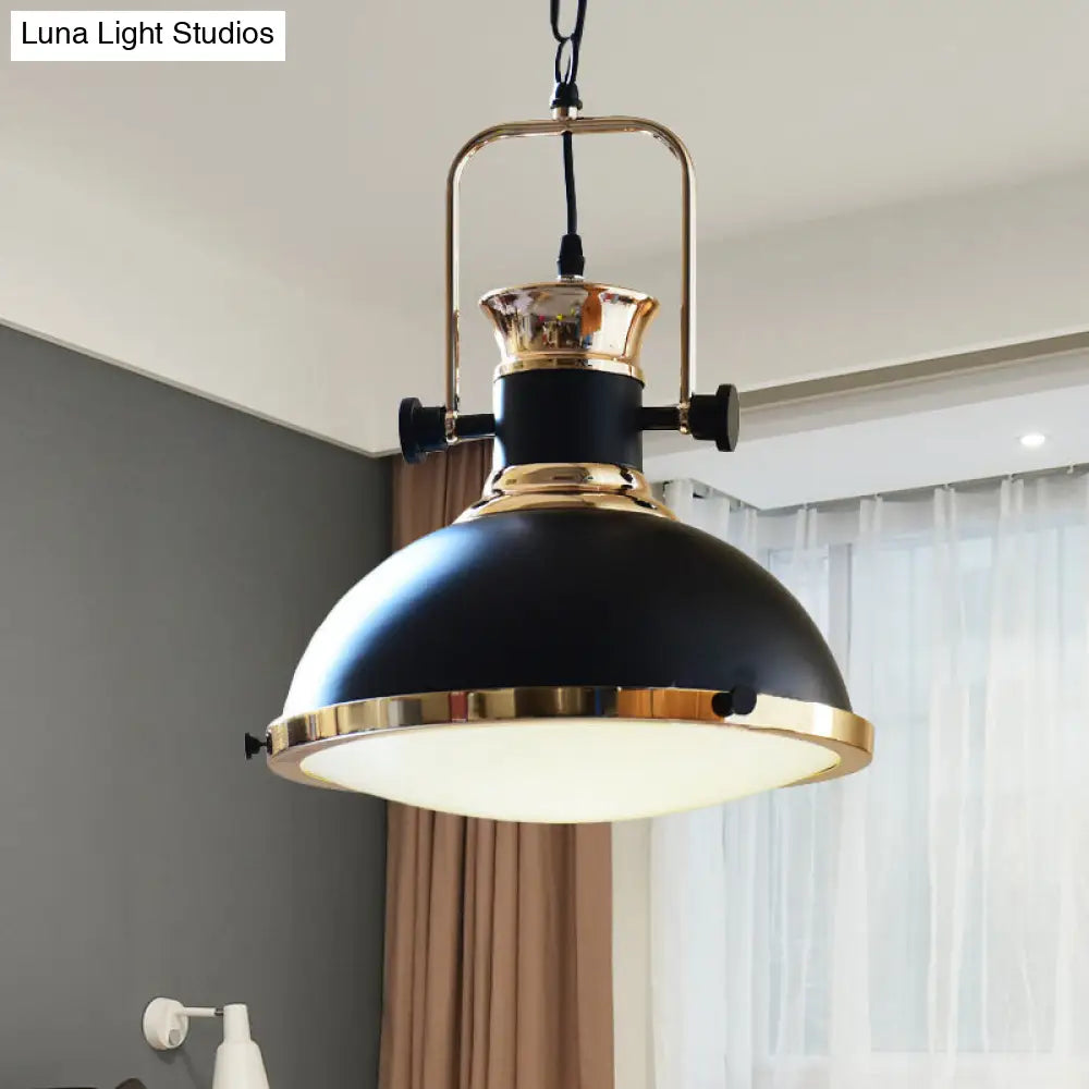 Vintage Black Metal Ceiling Light with Adjustable Handle