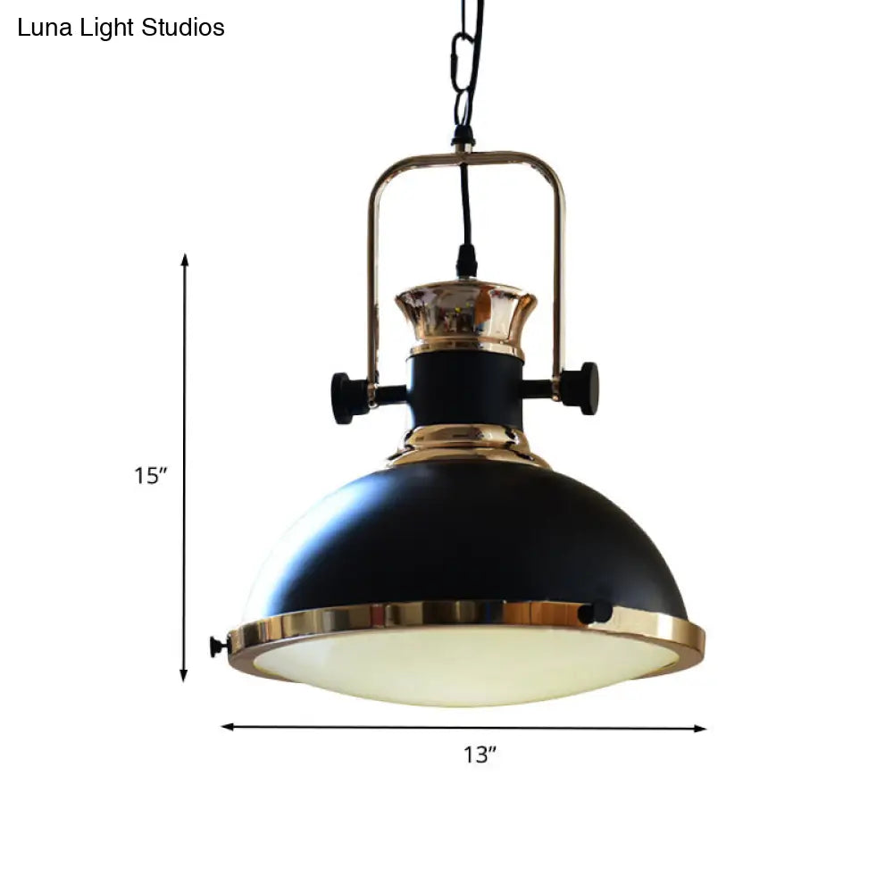 Vintage Black Metal Ceiling Light with Adjustable Handle