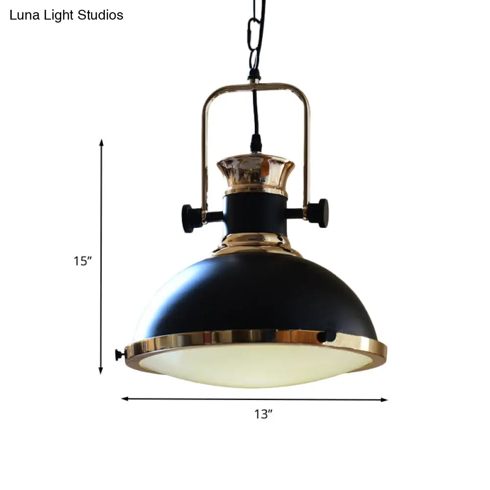 Vintage Black Metal Ceiling Light with Adjustable Handle