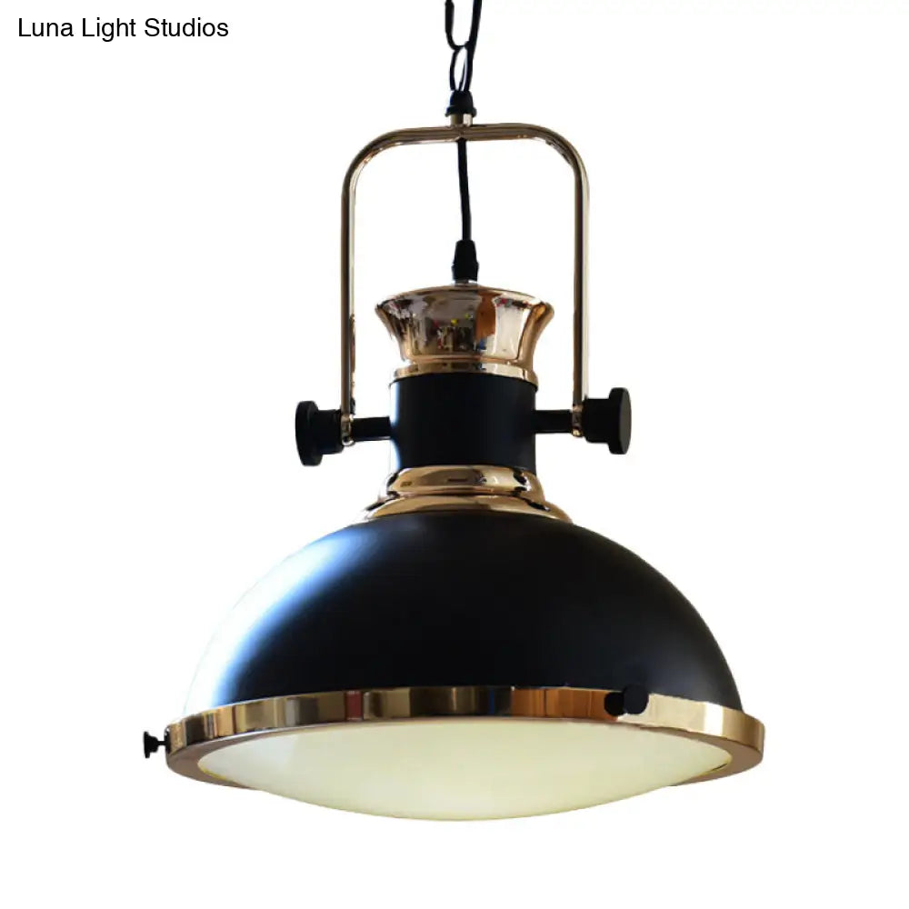 Vintage Black Metal Ceiling Light with Adjustable Handle
