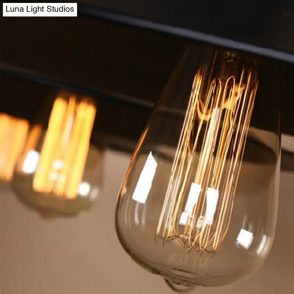 Decorbites™ vintage black metal saucer suspension island lamp with warm-toned filament bulb 220v-240v for dining room