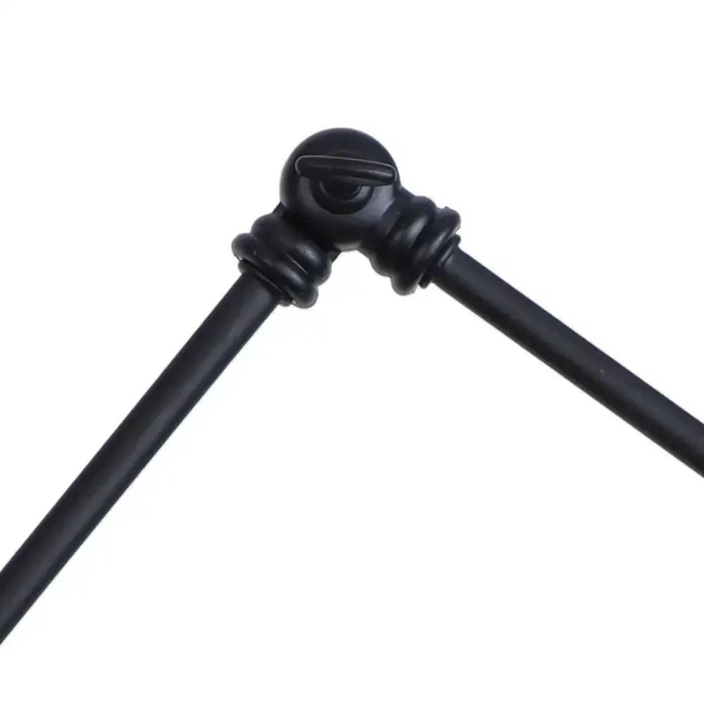 Black vintage wall lamp tripod joint with matte finish and ornate rounded design for bedroom swing arm sconce