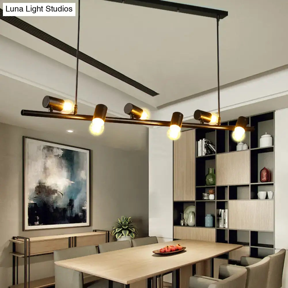 Modern brass-finished decorbites vintage linear island pendant light with 6 lights black white metal design 110v-120v 220v-240v