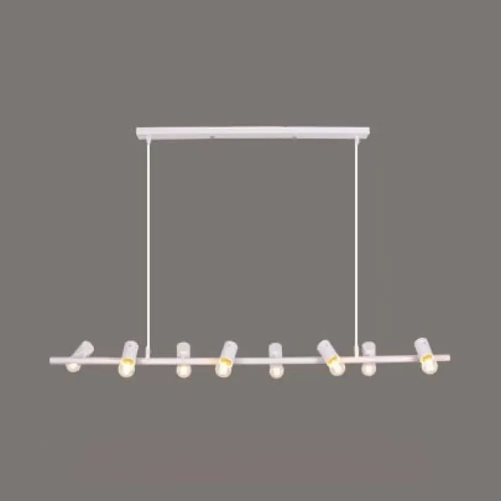 Modern black white DecorBites™ vintage linear island pendant light with 6/8 open bulbs metal hanging design 110v-120v 220v-240v