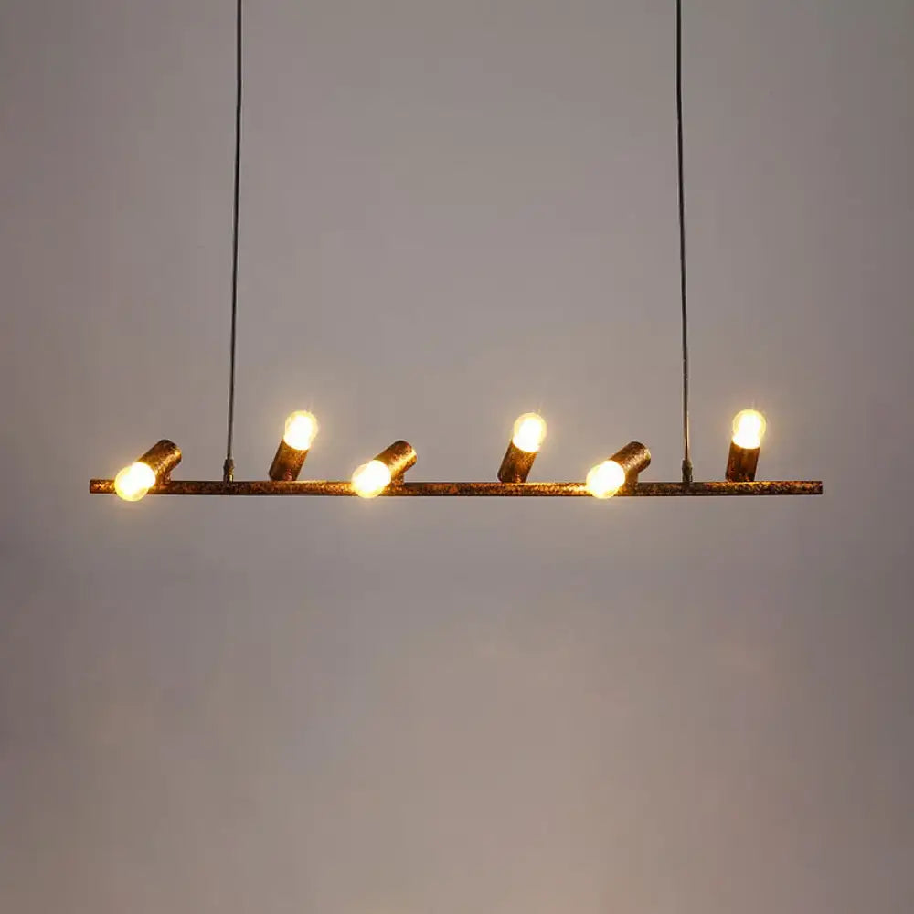Decorbites vintage linear island pendant light with five warm black white bulbs metal hanging design 110v 120v 220v 240v