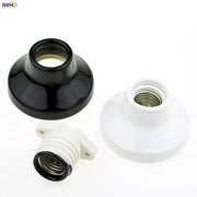 Vintage black and white ceramic lamp holder base with metallic threaded interior for bedroom lamp holder use