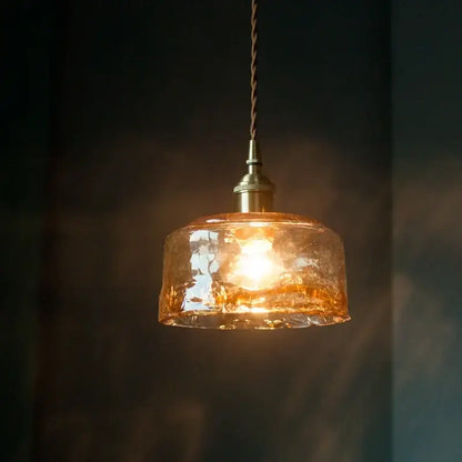 Vintage brass amber glass pendant light with warm textured amber glass and brass-finished metal fixture for kitchen island decorbites brass amber