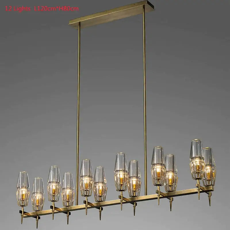 Vintage brass ana chandelier with twelve clear glass candle-style bulbs in brass finish for dining room decorbites brass ana