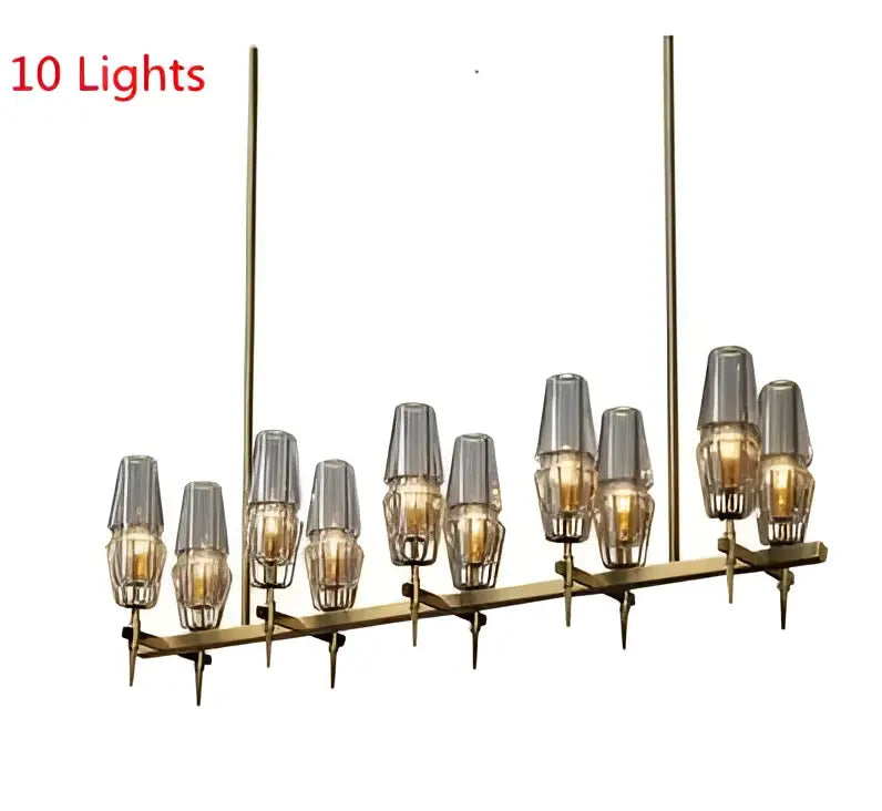 Vintage brass ana chandelier with ten frosted glass shades and exposed filament bulbs for dining room decorbites brass ana
