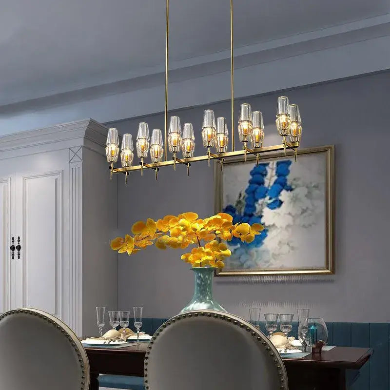Vintage brass ana chandelier featuring a gold-toned brass ana chandelier with clear glass shades for dining room decorbites brass