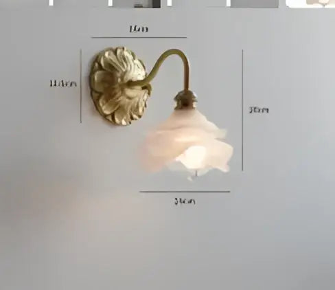 Vintage brass led wall lamp with delicate frosted glass shade for elegant bedroom lighting sconce