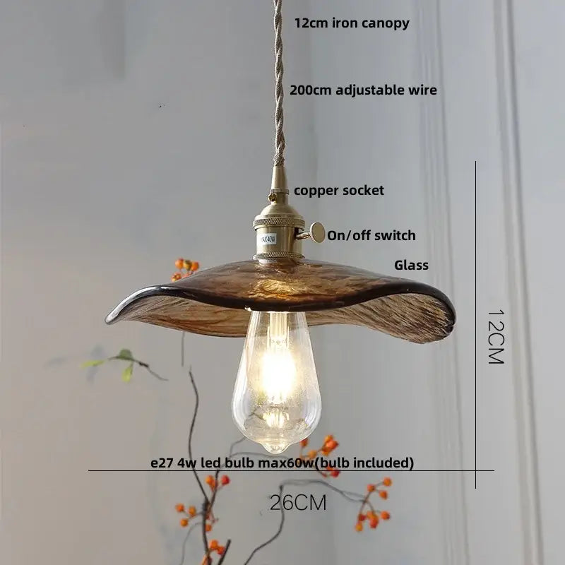 Vintage brass and amber glass pendant light with warm amber glass pendant and copper socket for kitchen decorbites amber glass decor