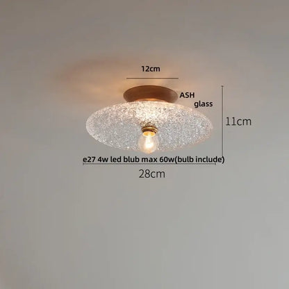 Vintage brass and clear glass led ceiling light with warm-toned textured ash glass and frosted bubble finish for bedroom decorbites clear glass