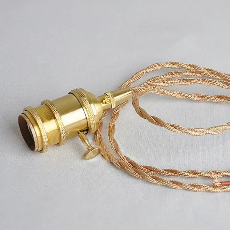 Vintage brass pendant light with edison-style lamp socket and twisted copper wiring for decorbites clear glass led design