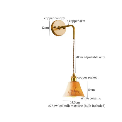 Vintage brass and frosted glass wall sconce with ceramic led wall light and deer motif for decorbites ceramic led bedroom decor