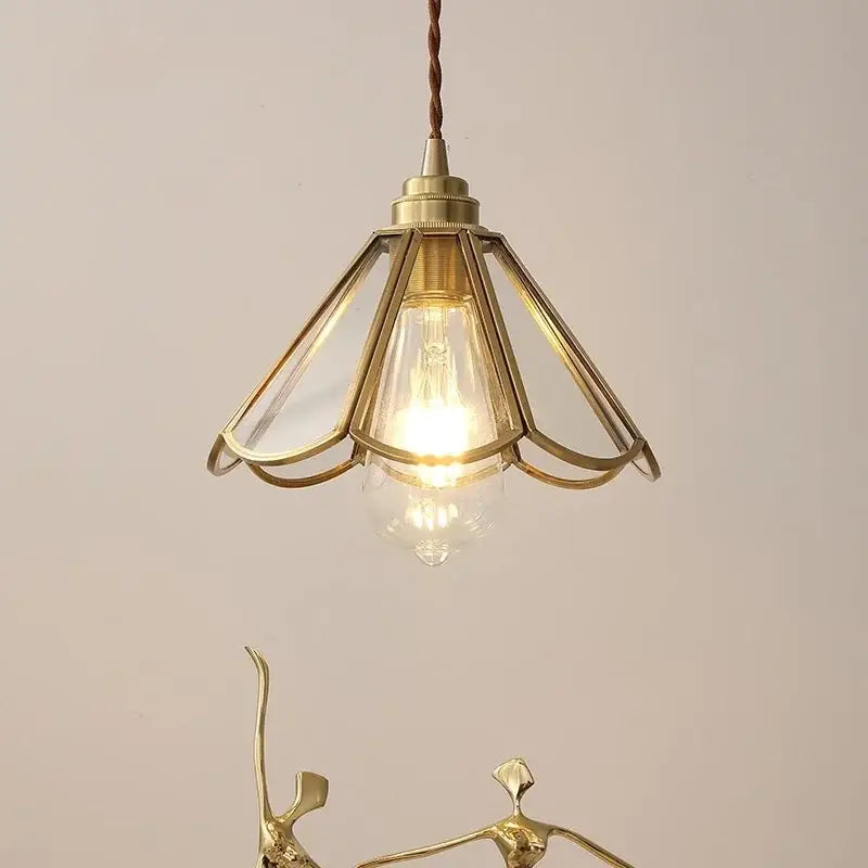 Vintage brass pendant light with clear glass panels and exposed filament bulb for bedroom decorbites blue glass decorbites blue glass led