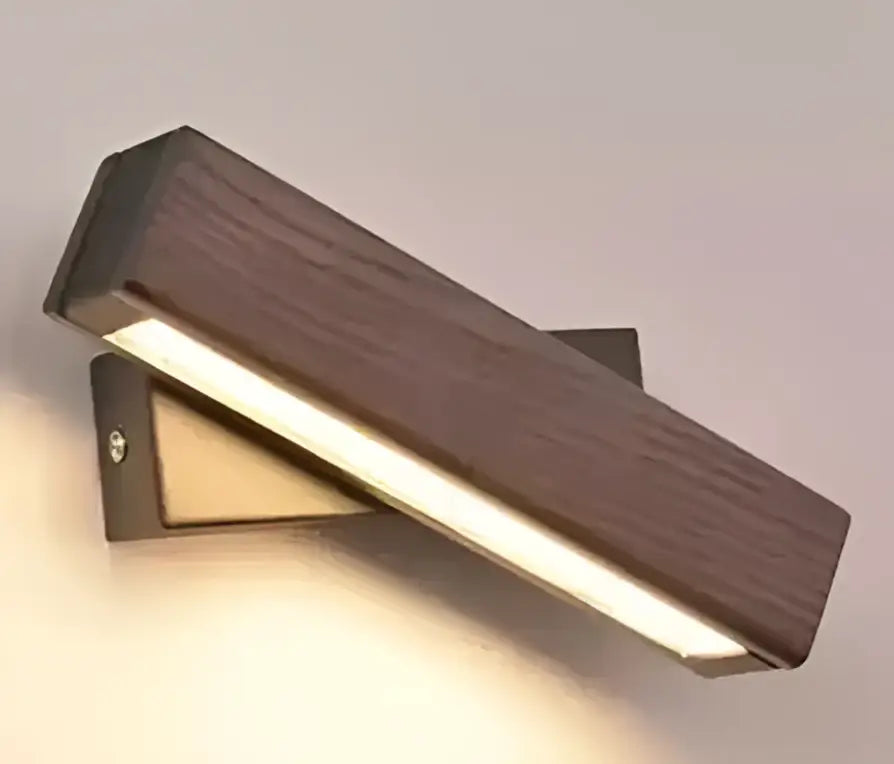 Modern wooden-textured wall lamp with knob switch and warm led lighting by decorbites ceramic wall sconce for bedroom