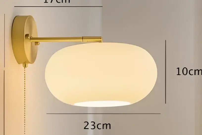 Gold-toned vintage brass ceramic wall lamp with frosted opal ribbed glass shade for bedroom decorbites ceramic wall lamp