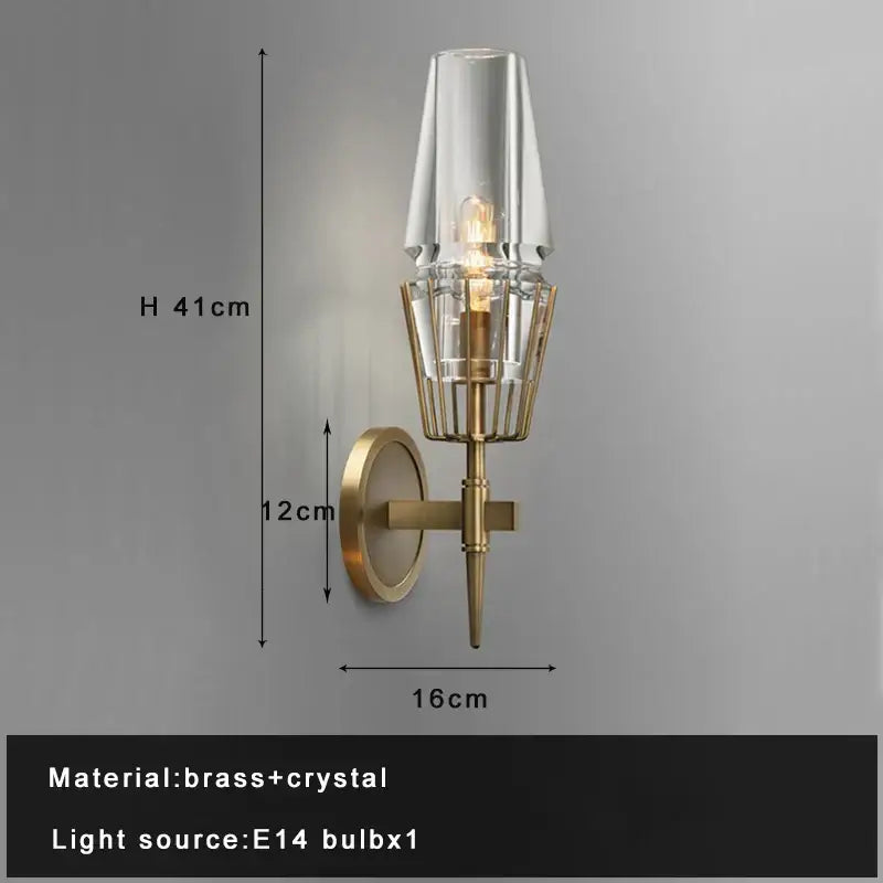 A modern brass crystal chandelier light with a tall tapered smoked glass shade for dining room decorbites brass crystal