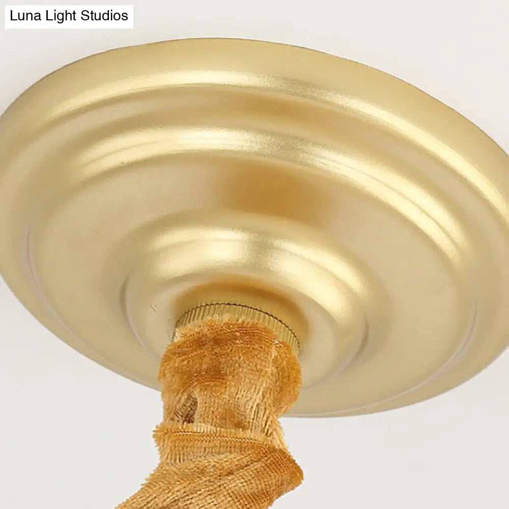 Lámpara de techo colgante vintage de latón - 4/6/8 luces con decoración de cristal