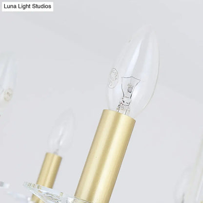 Lámpara de techo colgante vintage de latón - 4/6/8 luces con decoración de cristal