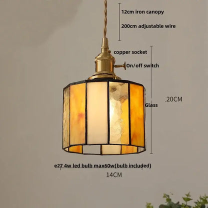 Vintage brass led pendant light with amber glass shade and brass finished copper socket for dining room decorbites brass led pendant