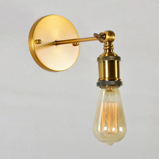 Vintage Brass Swing Arm Wall Lamp: Metallic Single Dining Room Lighting - Wall Mounted with/without Shade