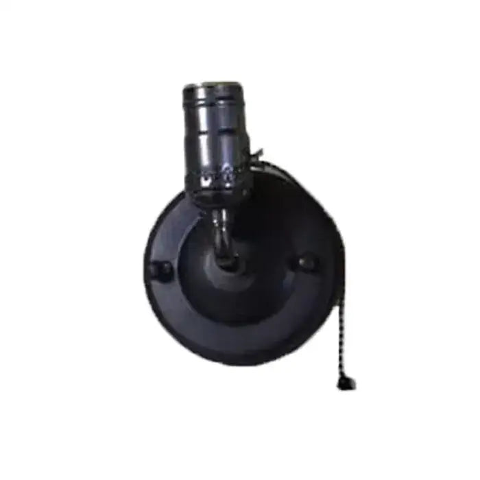 Black metal wall-mounted ceiling fan light fixture with pull chain complementing decorbites bronze gooseneck wall sconces