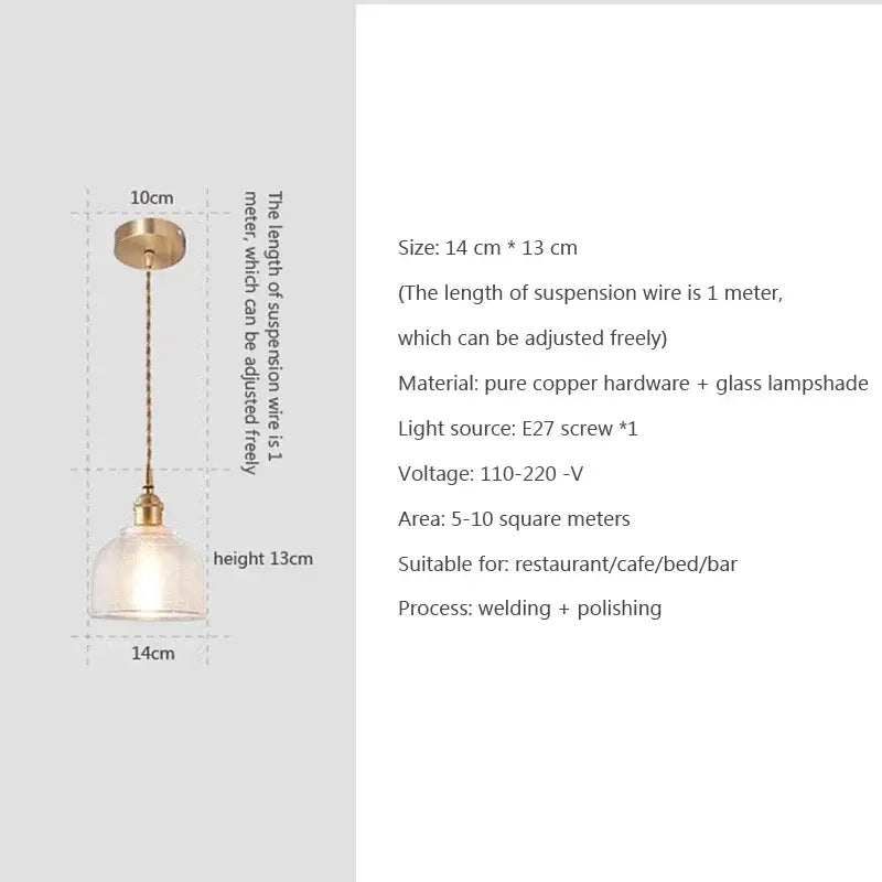 Vintage brown and polished chrome glass pendant light with warm-toned brass and clear glass for dining room use
