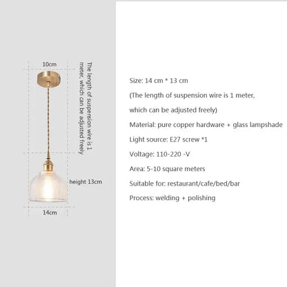 Vintage brown and polished chrome glass pendant light with warm-toned brass and clear glass for dining room use