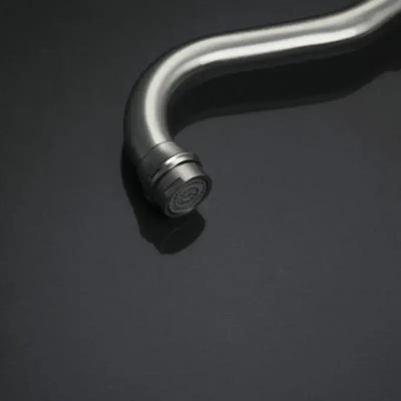 Vintage brushed nickel kitchen faucet with sleek curved stainless steel swivel spout and polished circular base decorbites brushed nickel
