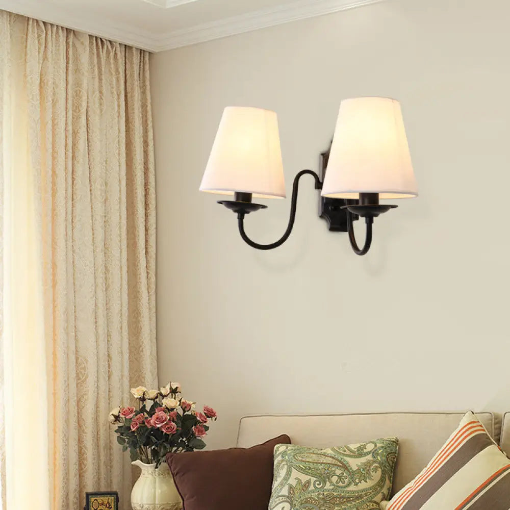 Vintage Bucket Shade Wall Light in Black - Perfect for Living Room Décor