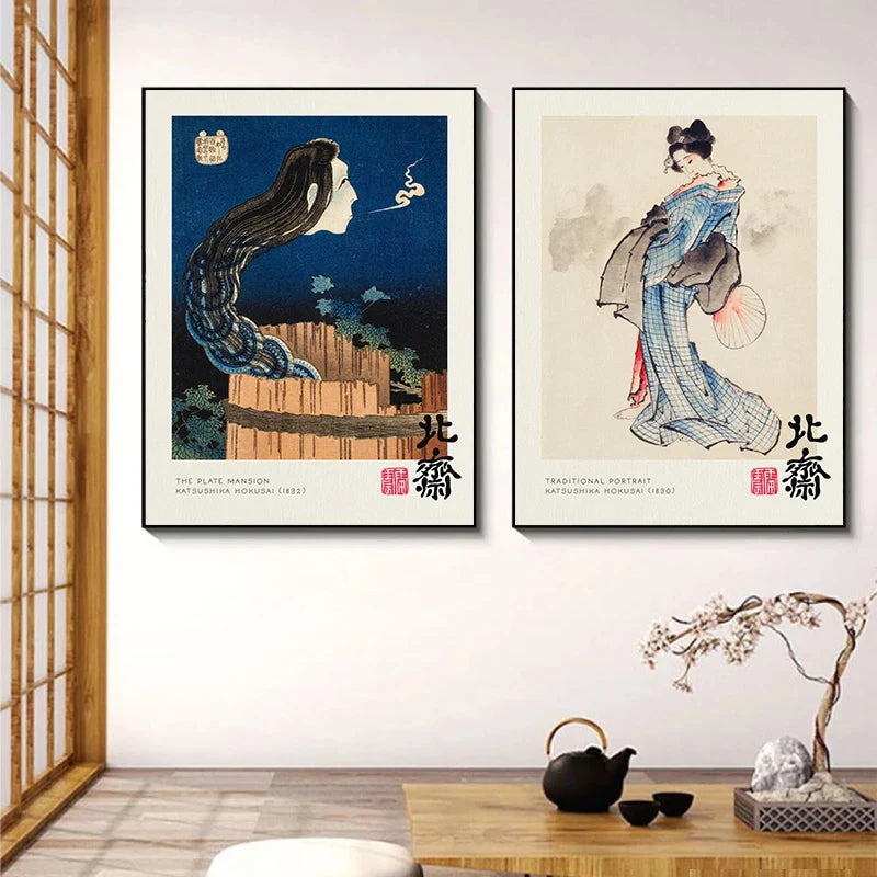 Vintage Canvas Print: The Great Wave by Hokusai - Posters
