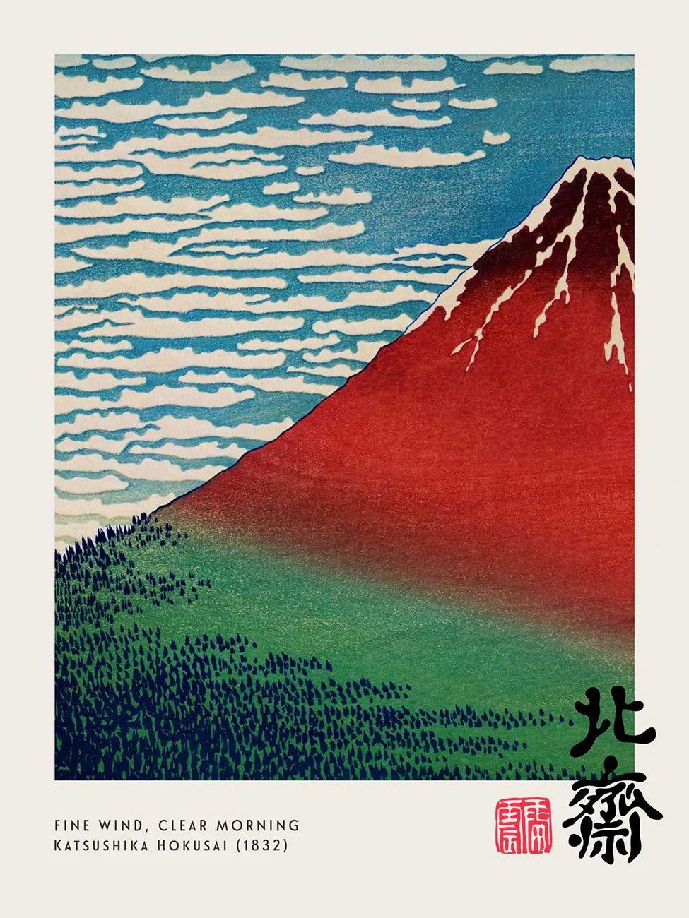 Vintage Canvas Print: The Great Wave by Hokusai - G / 20x30cm No Frame - Posters