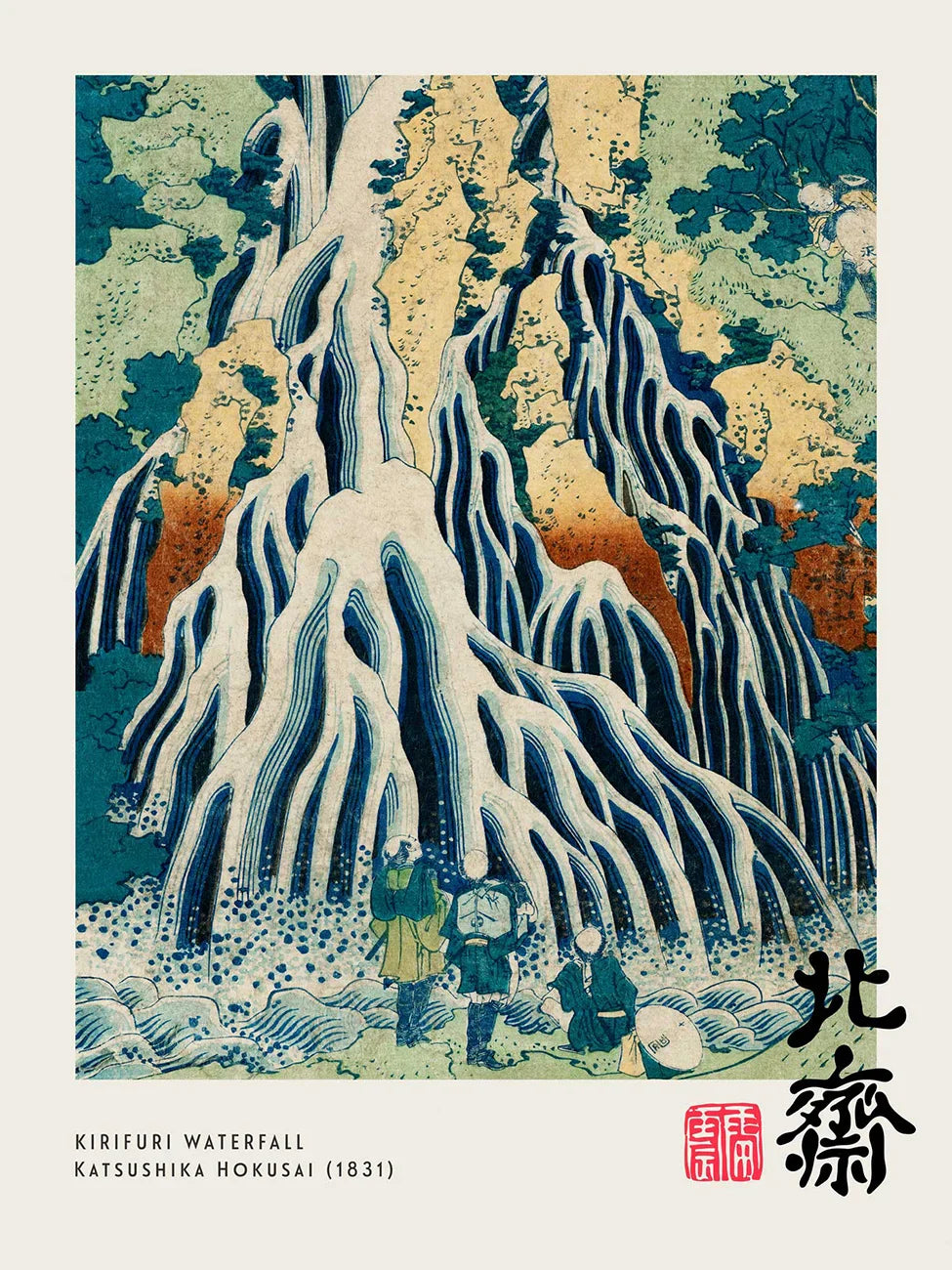 Vintage Canvas Print: The Great Wave by Hokusai - I / 20x30cm No Frame - Posters