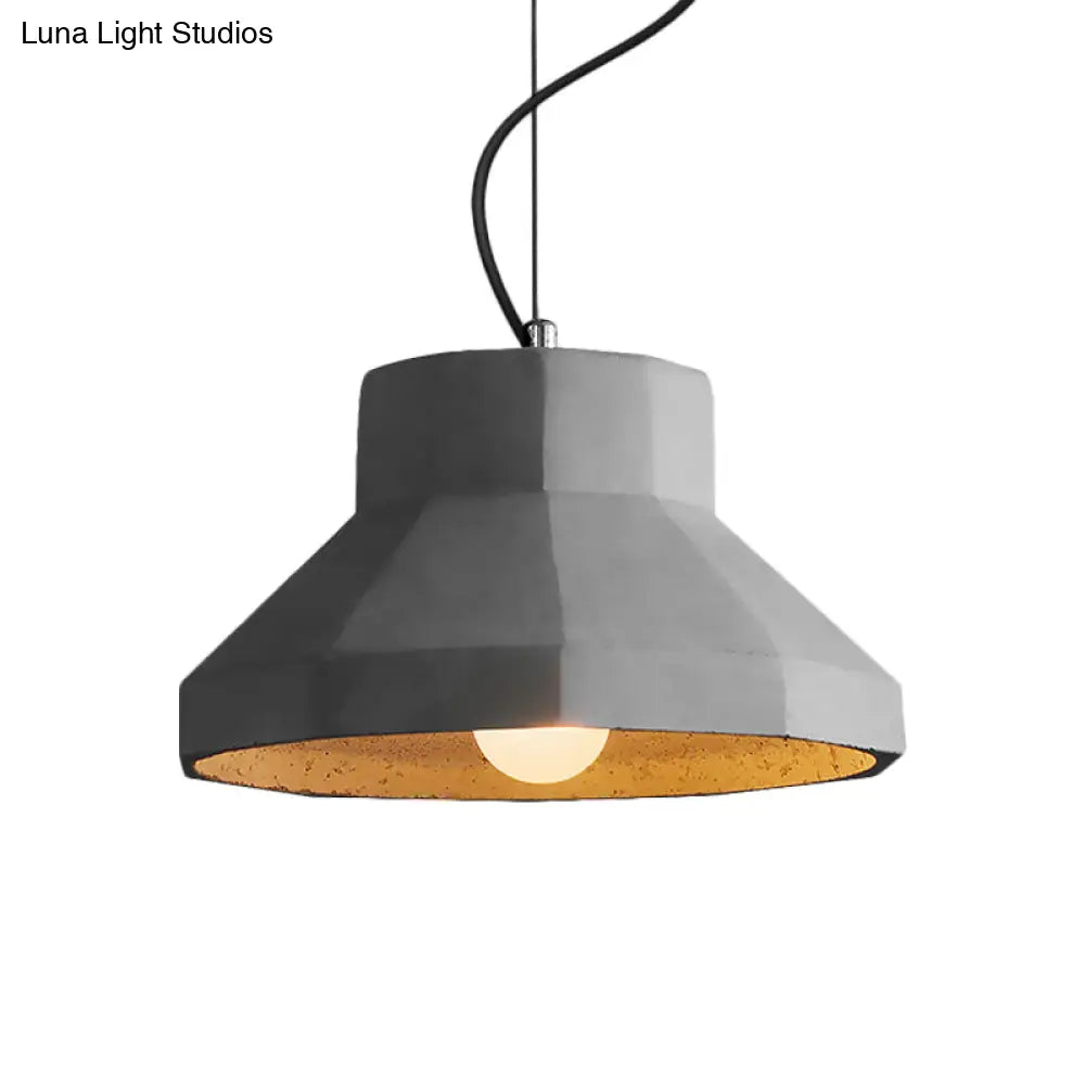 Vintage Cement Dome Ceiling Light in Grey - 1-Light Mini Pendant Lamp for Restaurants