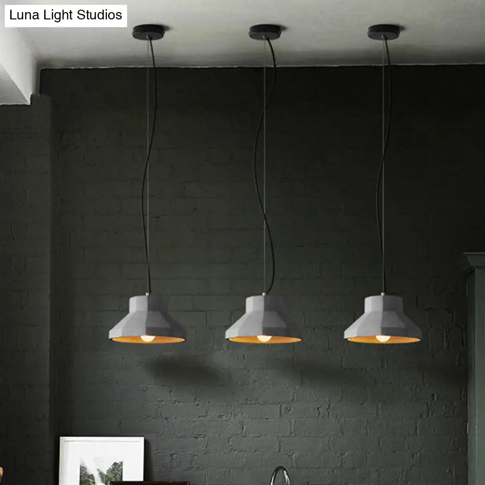 Vintage Cement Dome Ceiling Light in Grey - 1-Light Mini Pendant Lamp for Restaurants