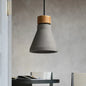 Vintage Cement Flared Pendant Ceiling Light - 1-Head Hanging Lamp Kit in Grey/Grey-Brown