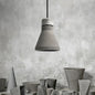 Vintage Cement Flared Pendant Ceiling Light - 1-Head Hanging Lamp Kit in Grey/Grey-Brown