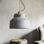 Vintage Cement Hanging Light Fixture - Grey Can/Barn Pendant Lamp