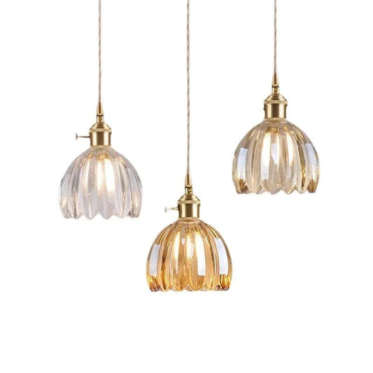 Vintage Champagne Glass Pendant Light With Iron Finish - Decorbites