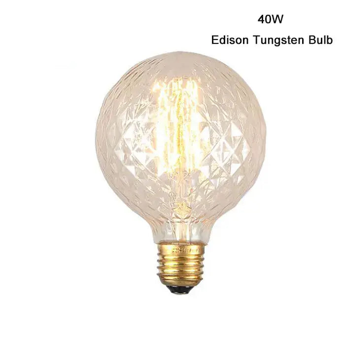 Vintage clear and faceted globe edison bulb with brass base 40w tungsten for living room dimmable 4w led replacement