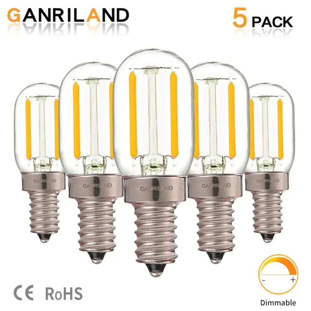 Clear glass vintage ganriland led filament night bulb with yellow cob light strips and silver screw base dimmable decorbites t20