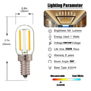 Vintage clear glass led filament night bulb with two yellow filaments and silver e12 e14 screw base for dimmable decorbites t20 lighting