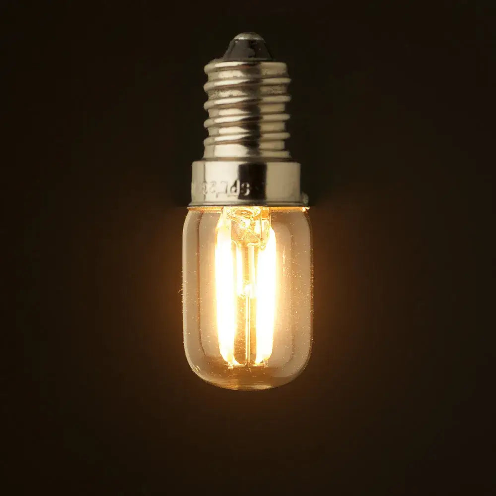 Vintage warm-toned clear glass led tubular bulb with edison style metallic screw base for kitchen lighting