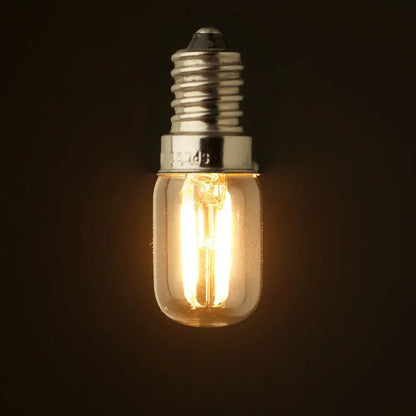 Vintage warm-toned clear glass led tubular bulb with edison style metallic screw base for kitchen lighting